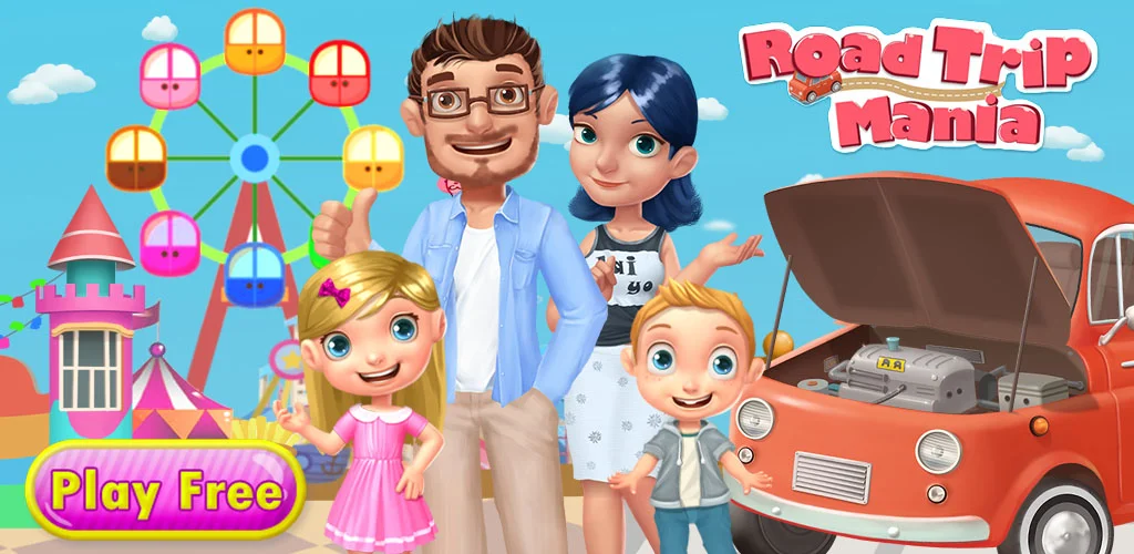 CRAZY FAMILY CAMPING ROAD TRIP Take a rocky ride as you travel with your family in what must be the craziest road trip ever! In this fun and fast paced game, each destination on the map gives your family a new challenge, and it’s up to you to guide them as they travel.