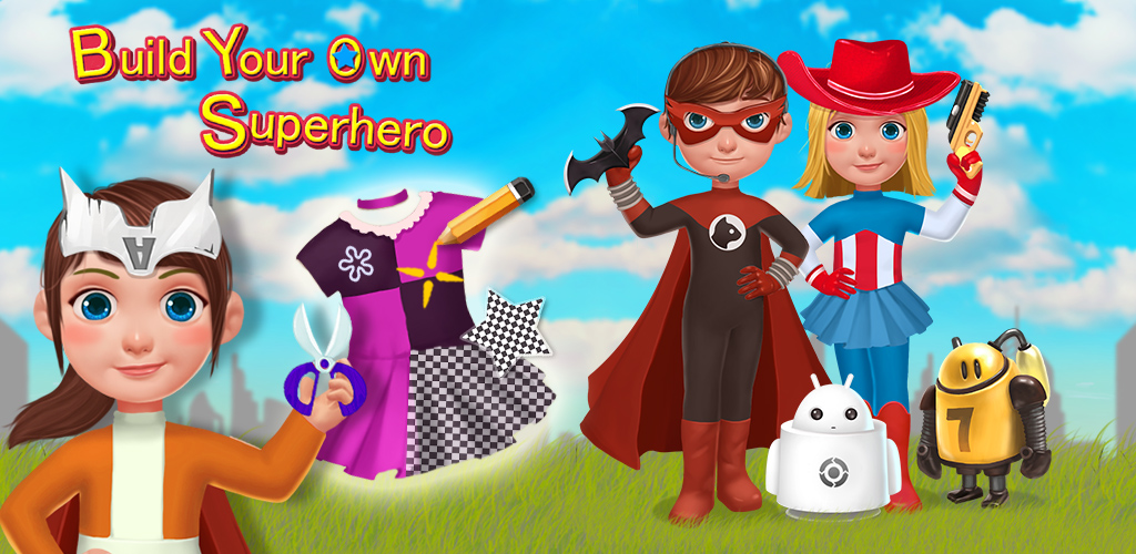 SUPER HERO ME - DIY & BUILDIT! Build your very own superhero from scratch! Super Hero Me: Build & Create! is an amazing design and building game for kids that lets anyone create, paint and repair big robot heroes using different parts. Make a boy robot with huge muscles, girl robots that are faster than the speed of light, and more!