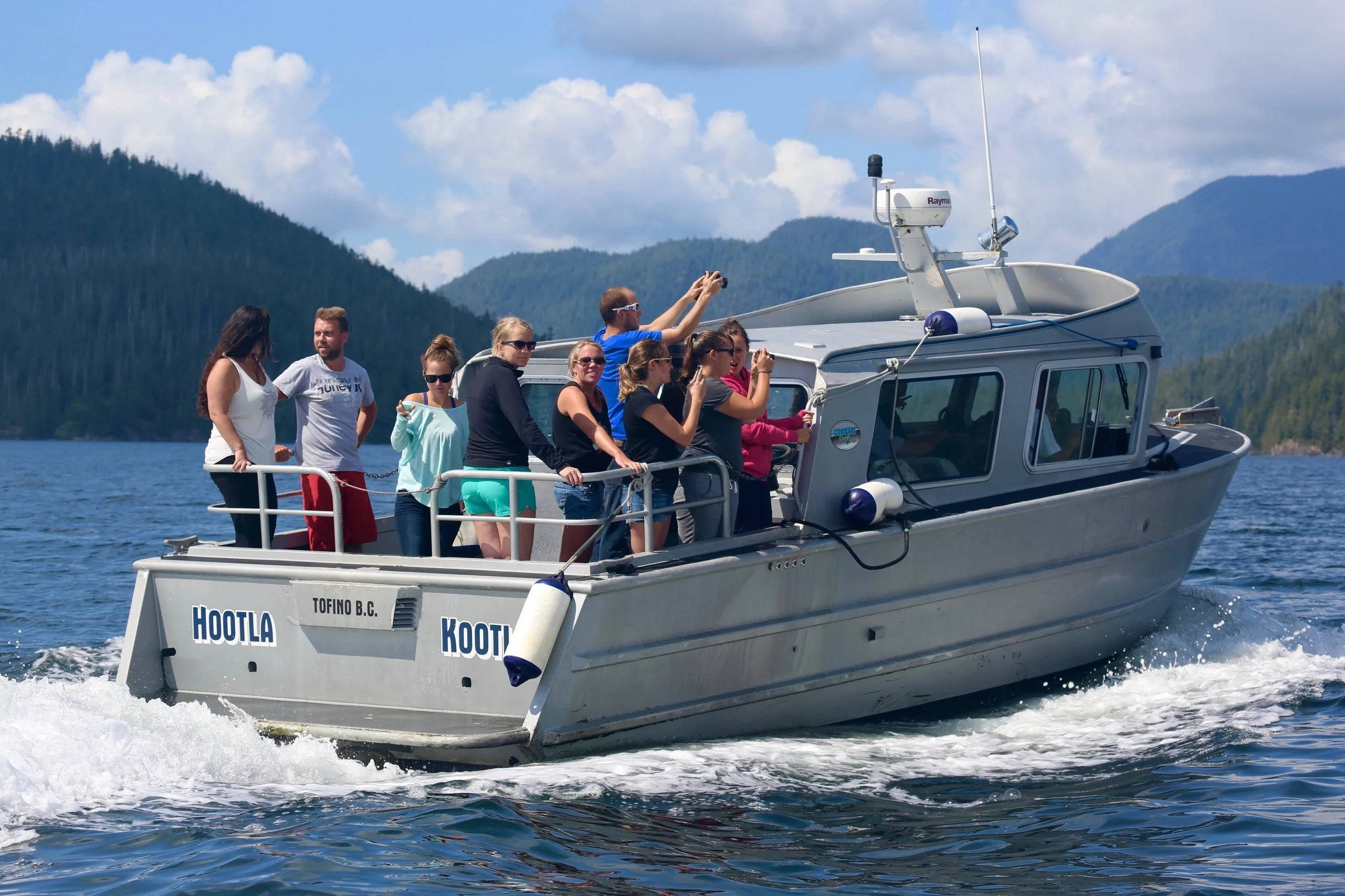 Bear and whale tour boat in Tofino
