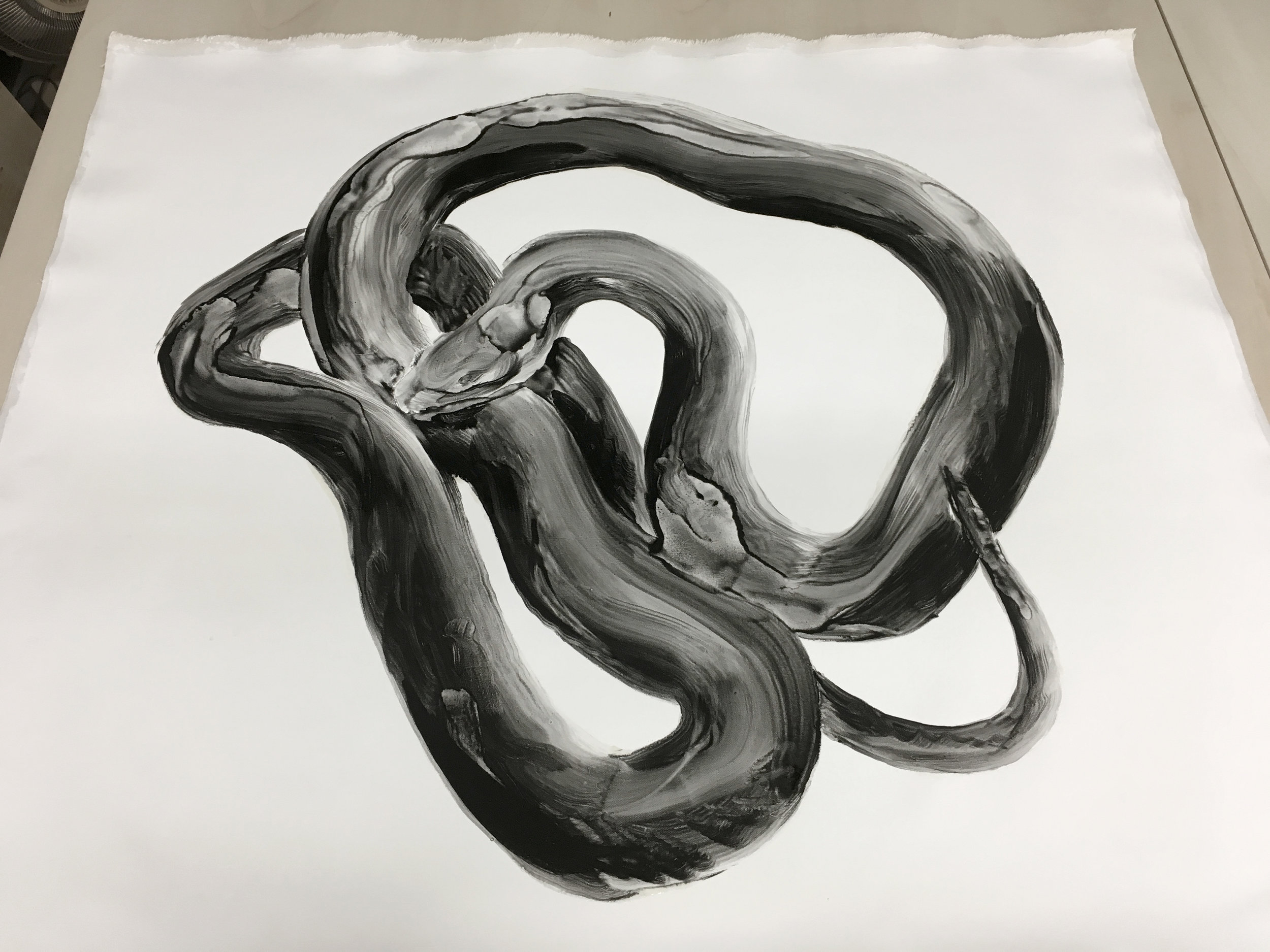  Étude, serpent  Huile sur toile    