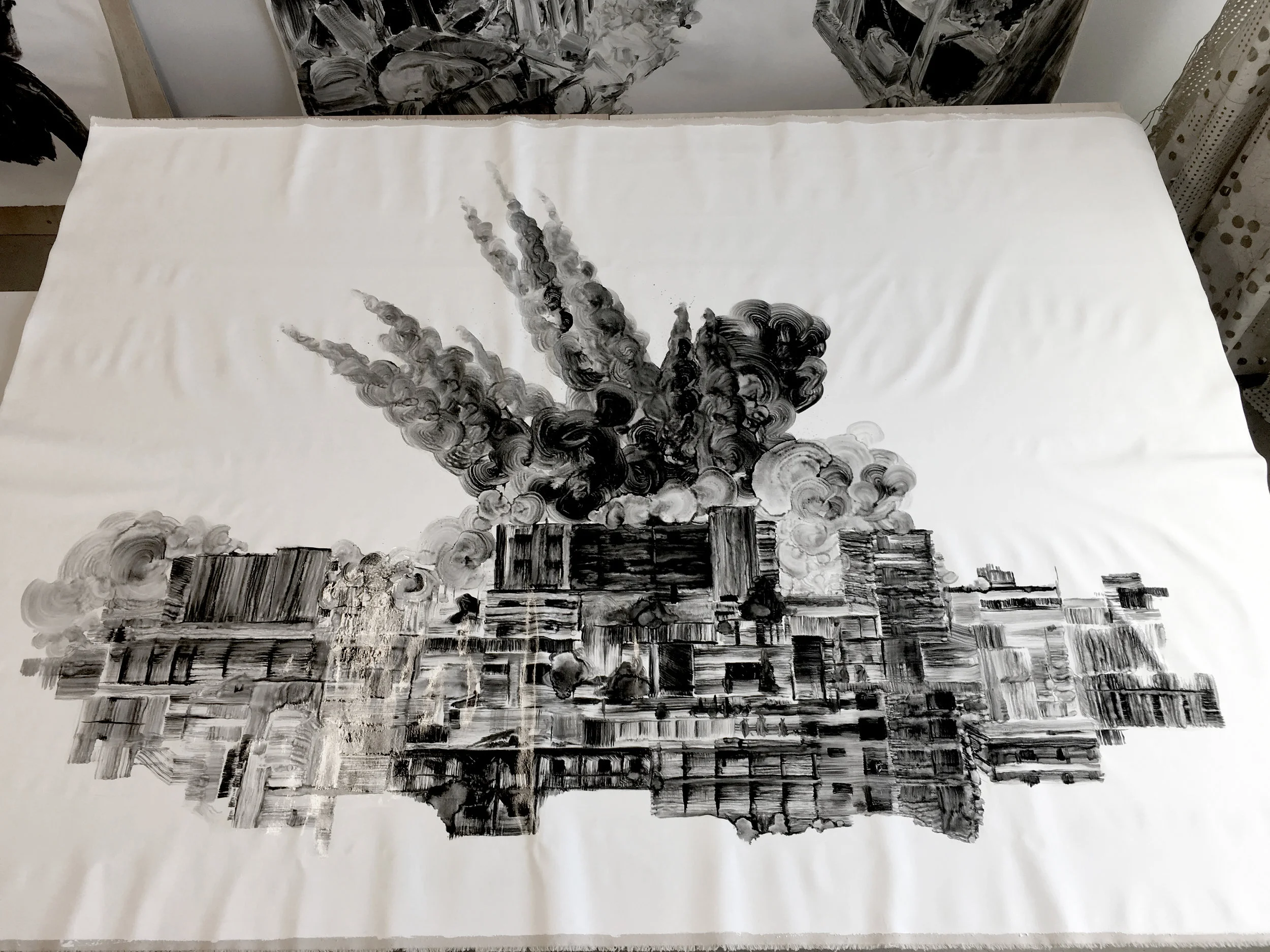 Bombing 2 Huile sur toile