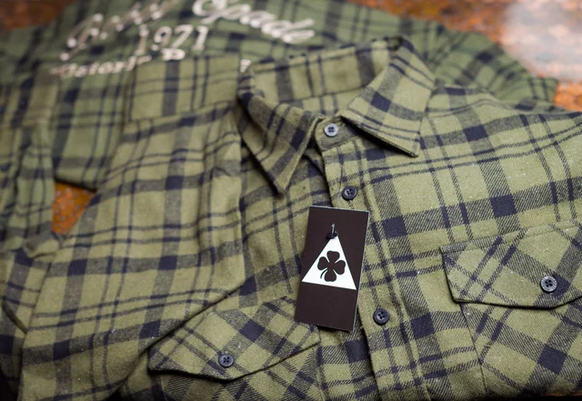 Flannel Shirt, Olive Green / Black 