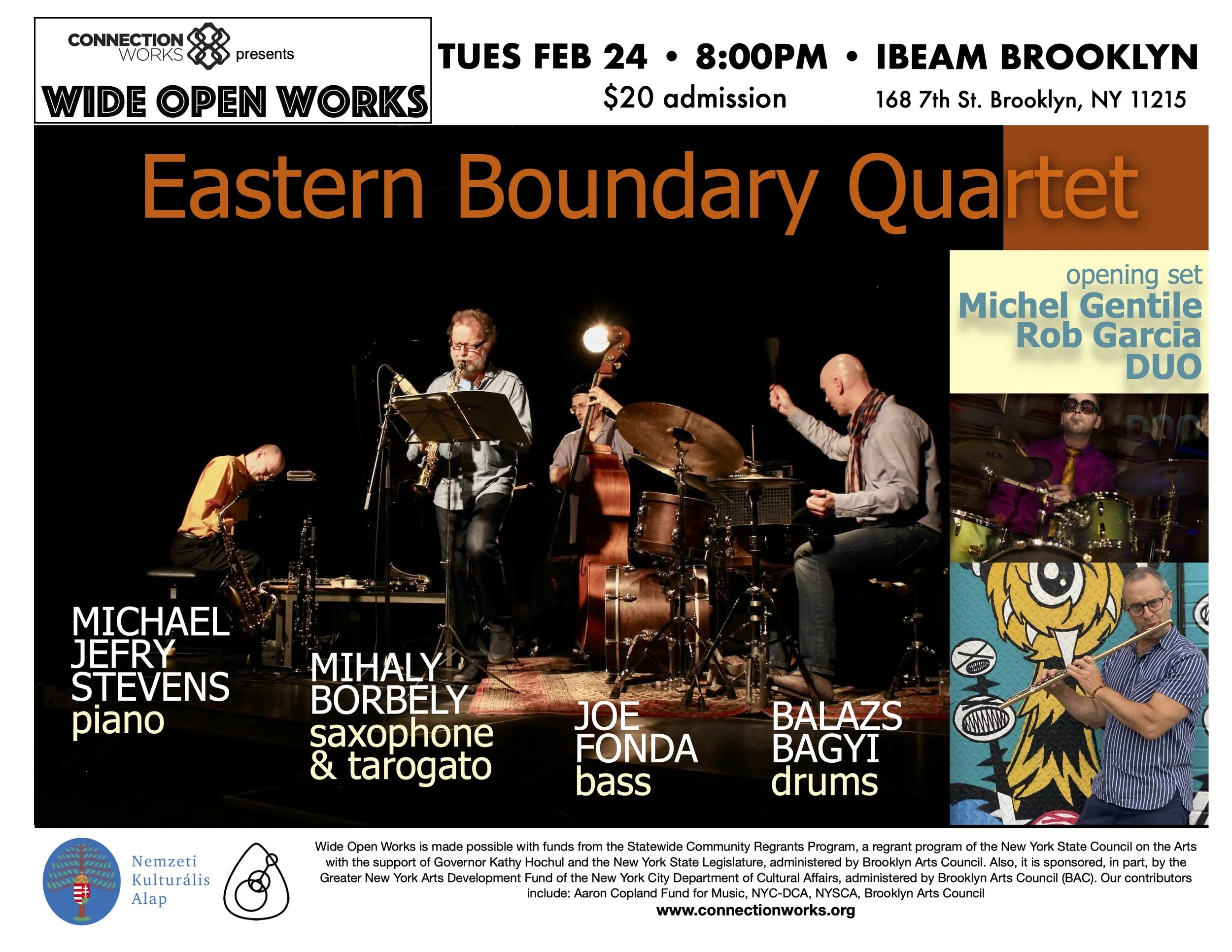 Eastern Boundary Quartet &amp; Gentile-Garcia duo - Wide Open Works