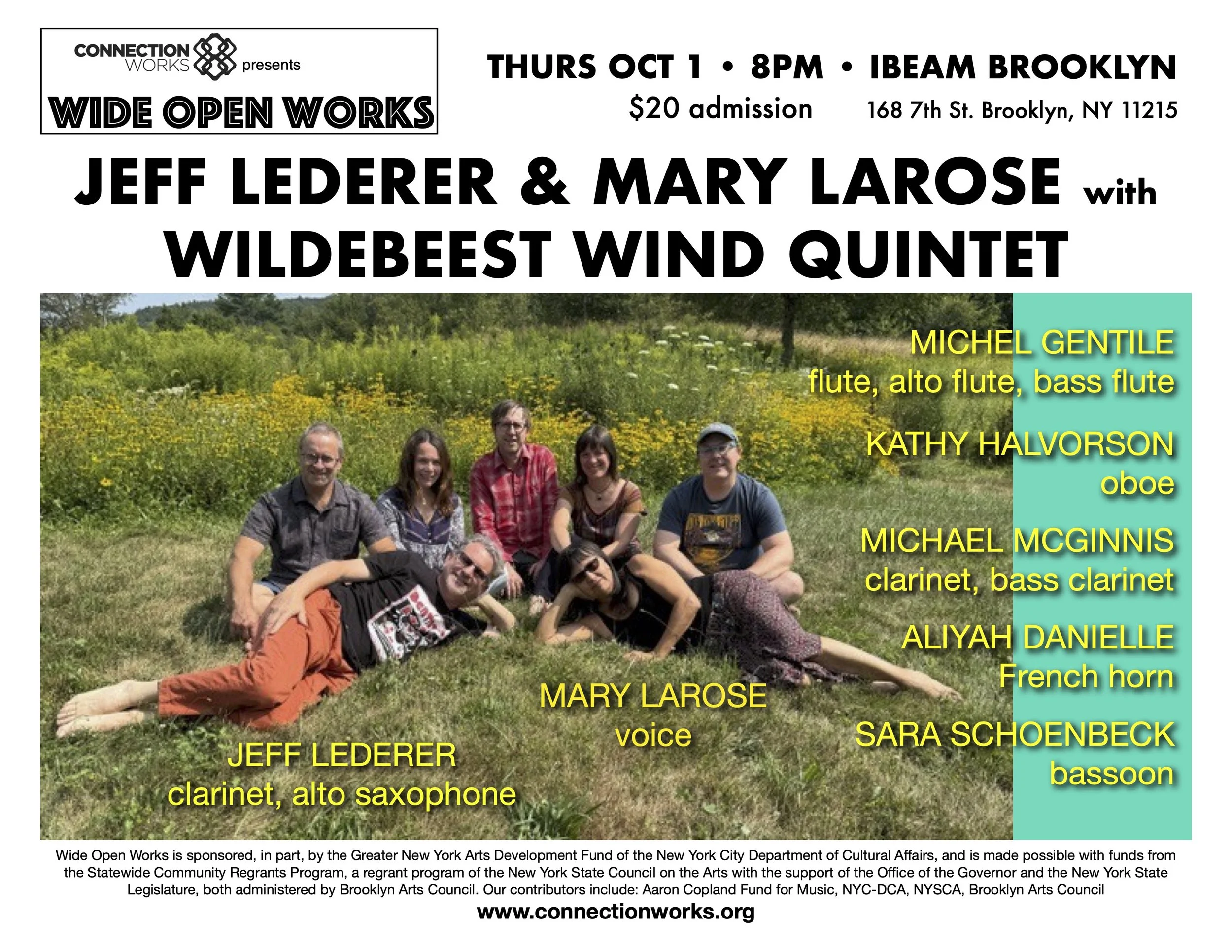 JEFF LEDERER and MARY LAROSE WITH THE WILDEBEEST WIND QUINTET