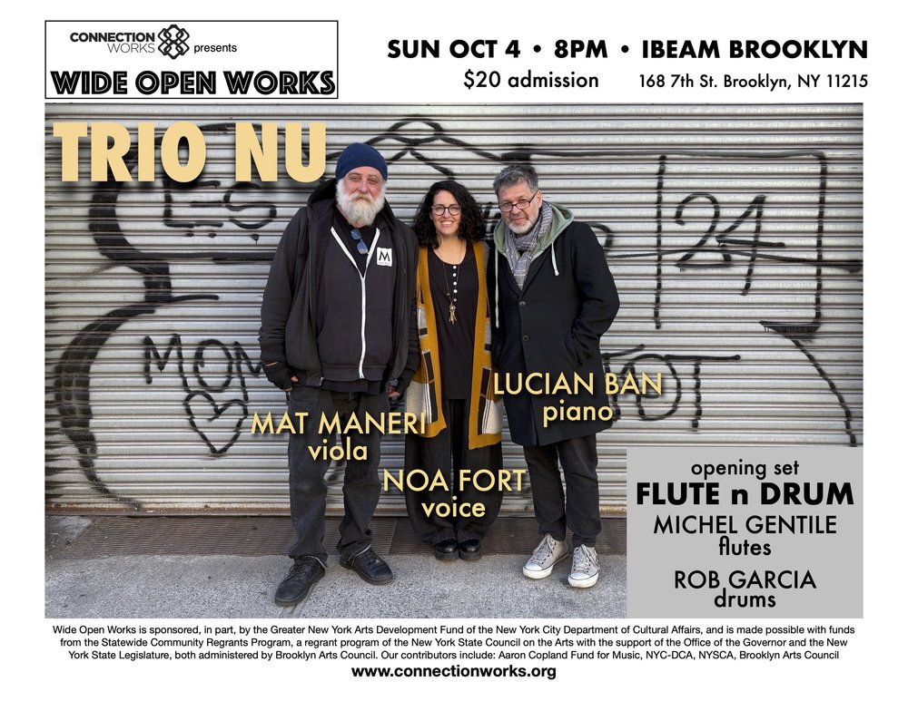 Trio Nu and Flute-n-Drum artwork from IBeam Brooklyn