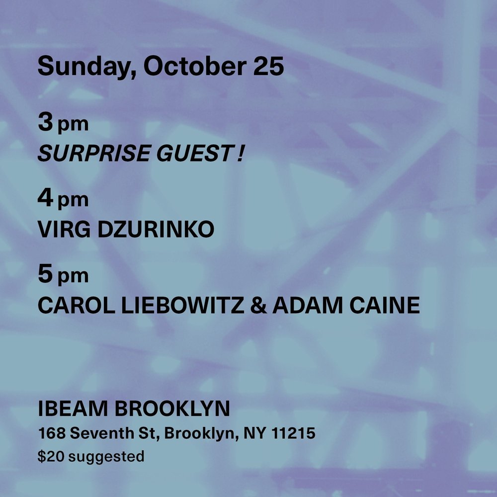 Surprise Guest + Virg Dzurinko + Carol Liebowitz & Adam Caine artwork from IBeam Brooklyn