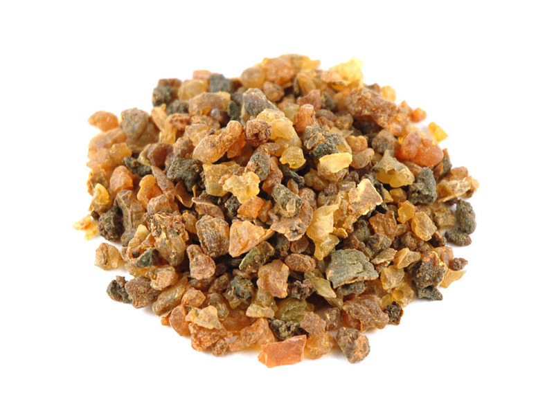 Myrrh Gum Helps heal and tighten gums, soothes mouth sores, relieves bleeding gums, fights gum disease and tooth decay.
