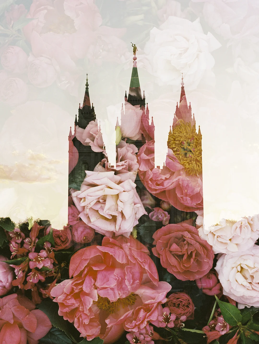 Salt Lake LDS Temple + Peony + Rose Patch