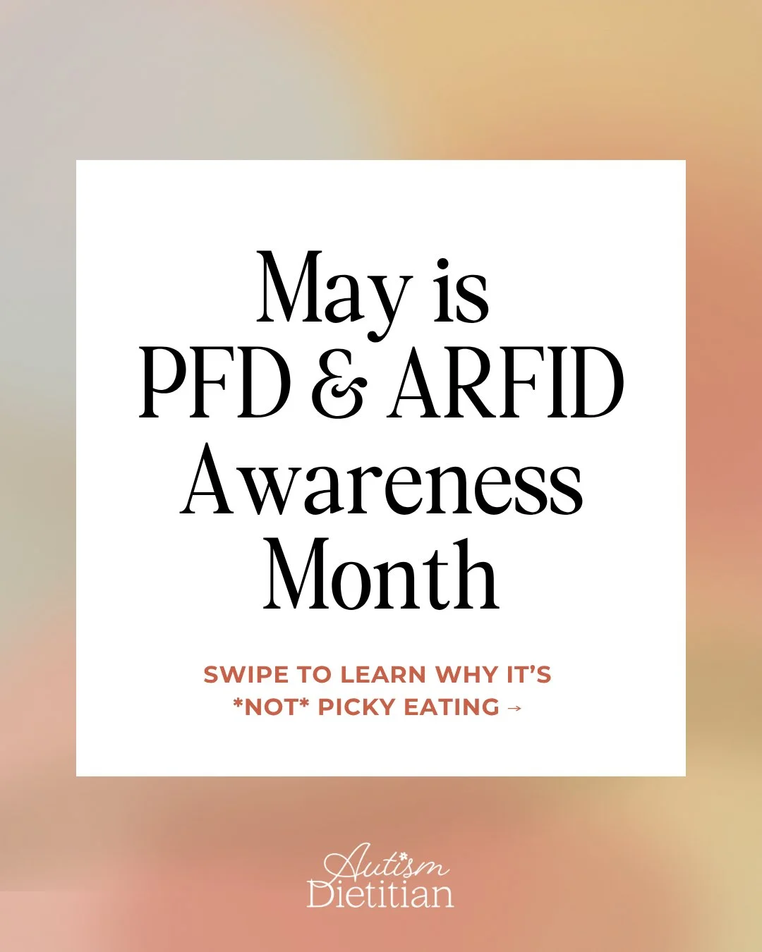 Sometimes it's NOT just "picky eating"...

Pediatric Feeding Disorder (PFD) and Avoidant Restrictive Food Intake Disorder (ARFID) are two different feeding diagnoses that are increased in neurodivergent kids. Understanding these terms can n