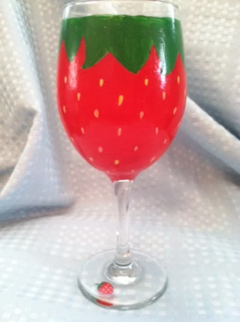 Strawberry wine glass