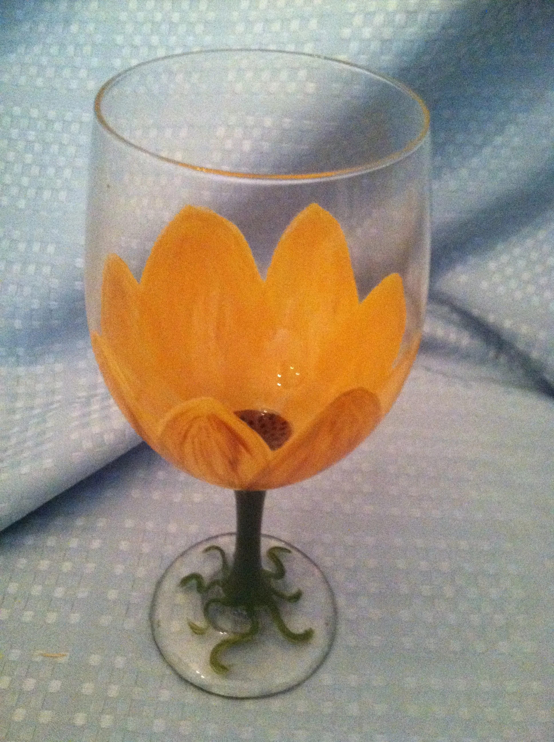 Sunflower wineglass