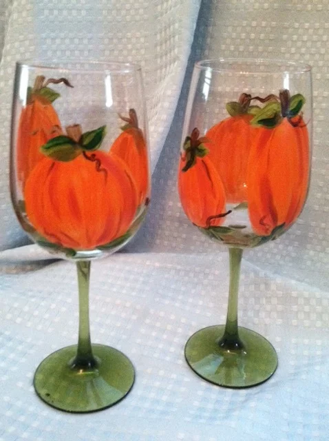 Pumpkin wine glasses