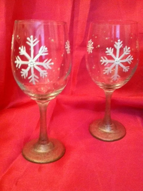 Snowflake wine glasses