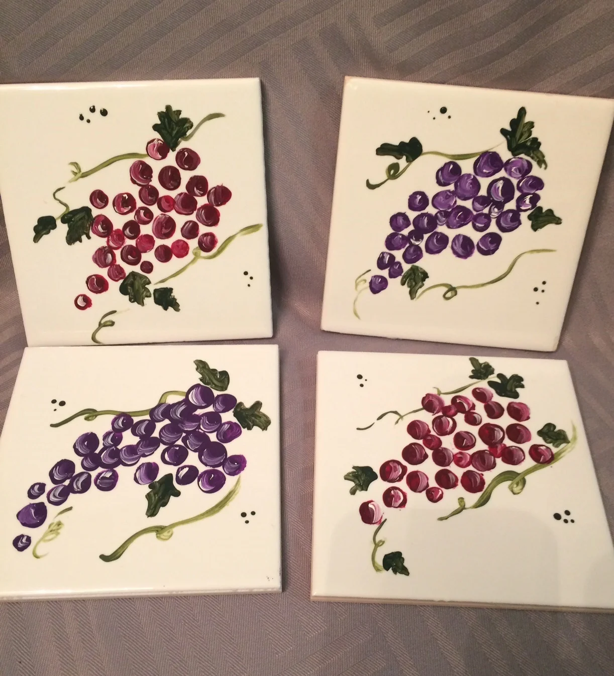 Grapes tile coasters