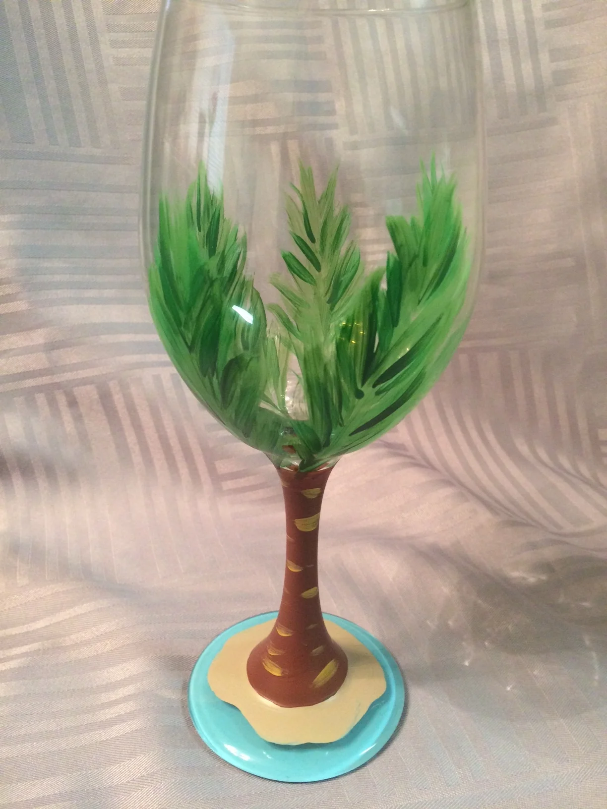 palm tree wine glass