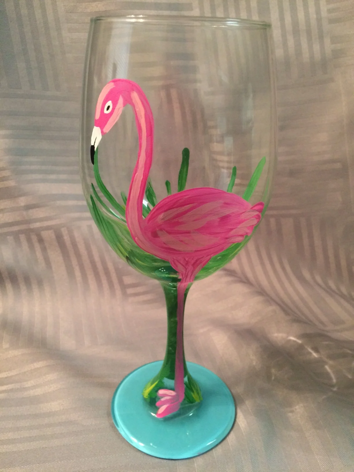 Flamingo wineglass