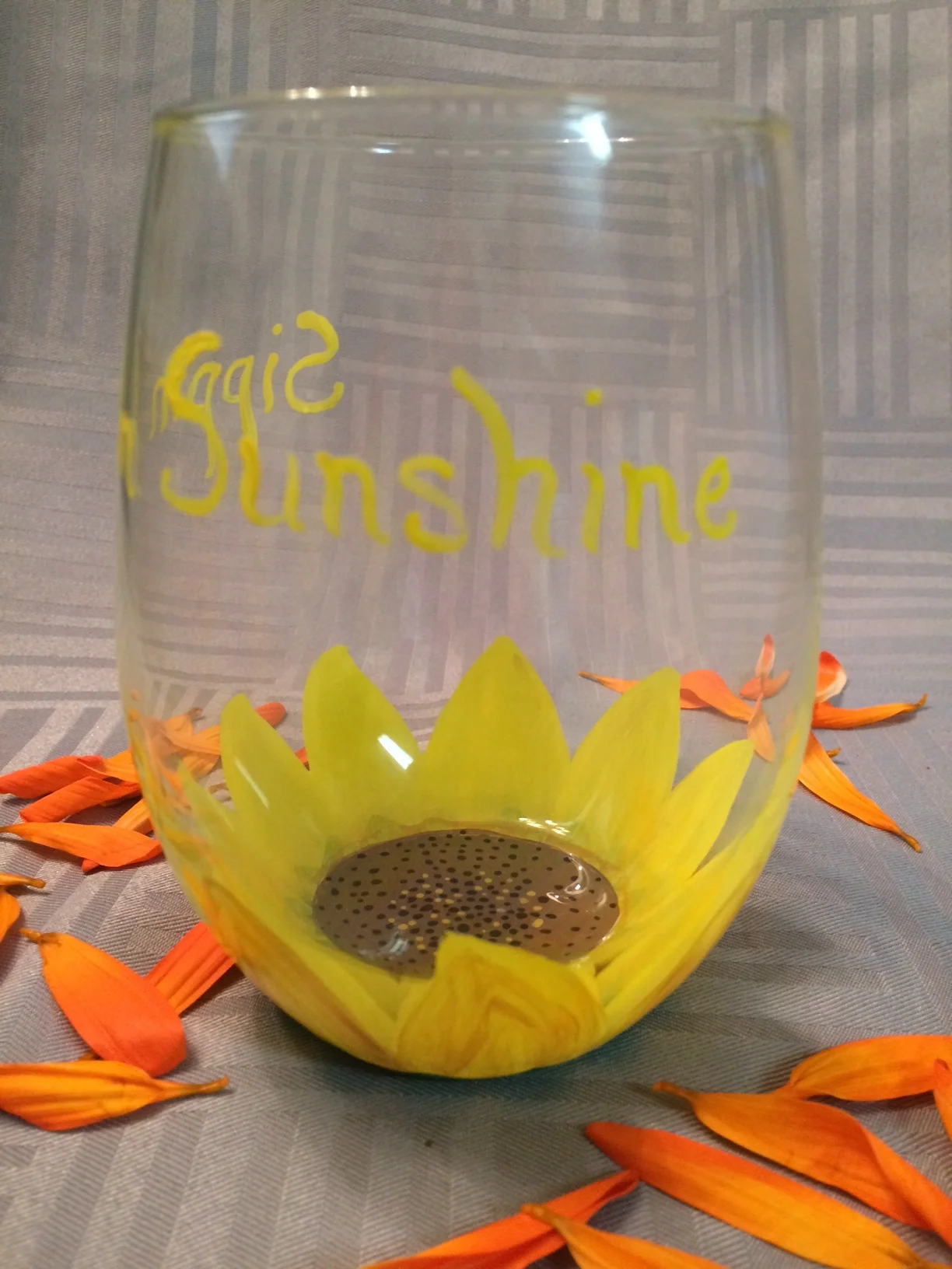 Sunflower wineglass