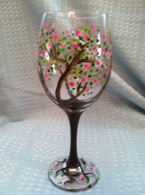Spring tree wineglass