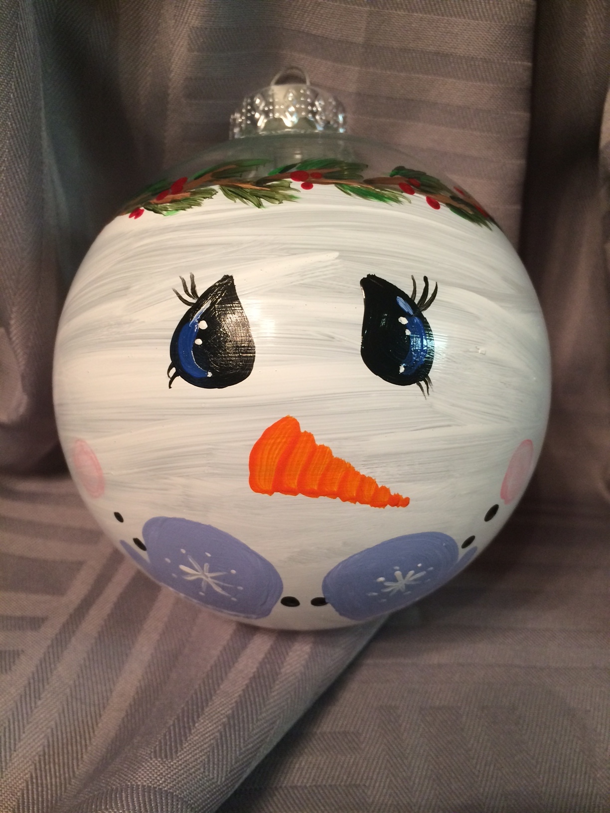 Snowman glass tree ornament