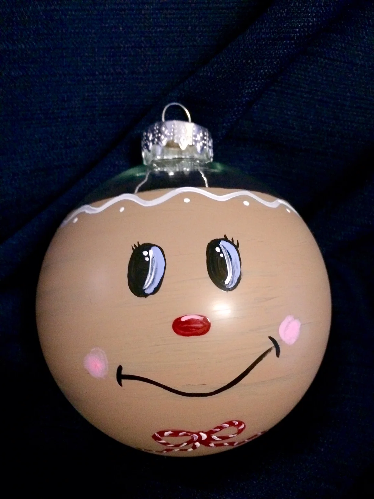 Gingerbread glass tree ornament