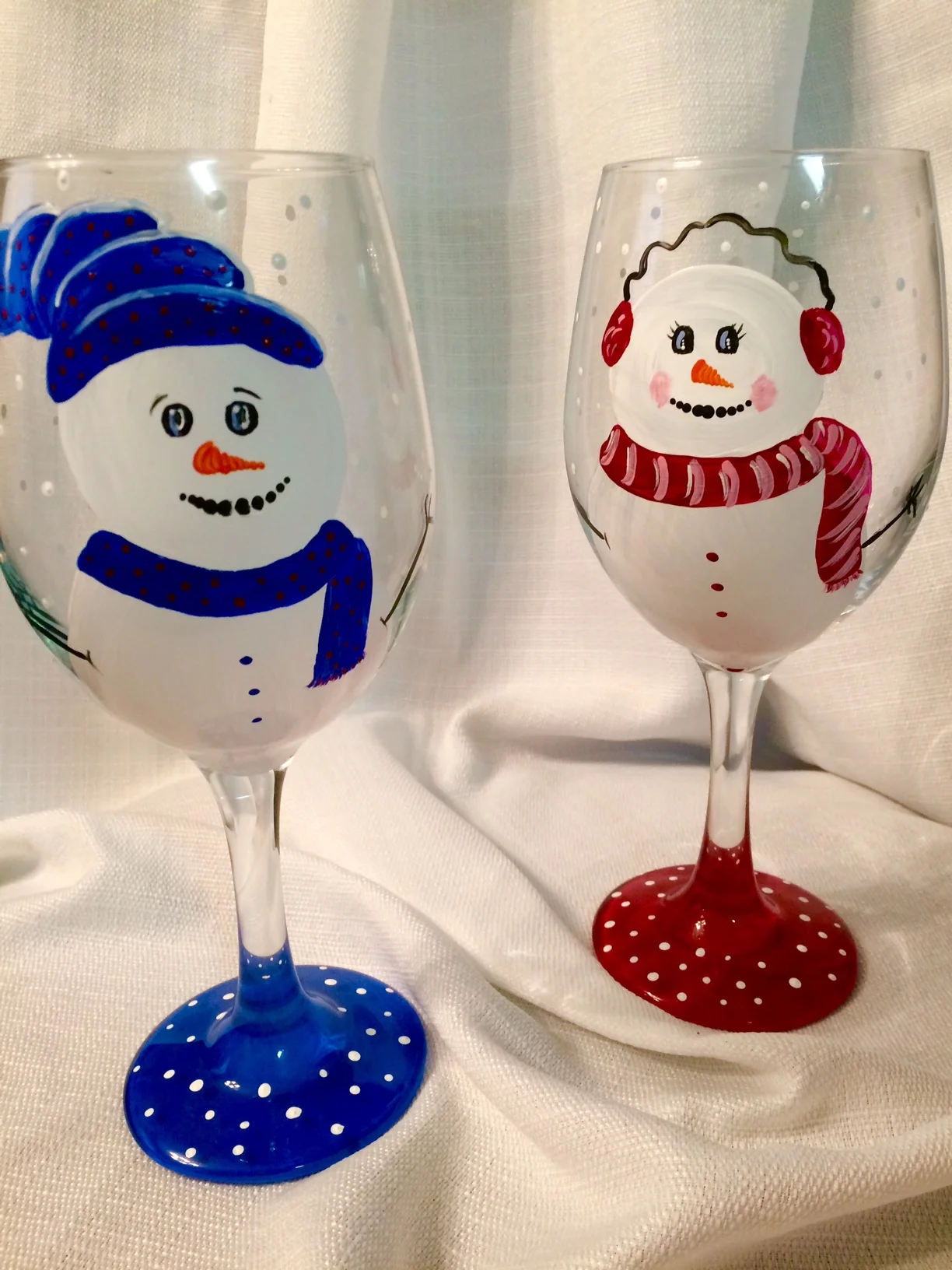 Snowman wineglasses