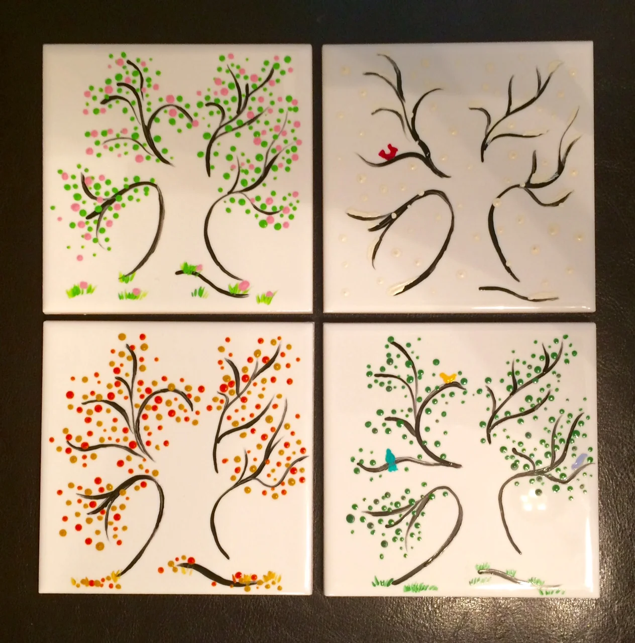 4 Seasons Tile Coaster Set