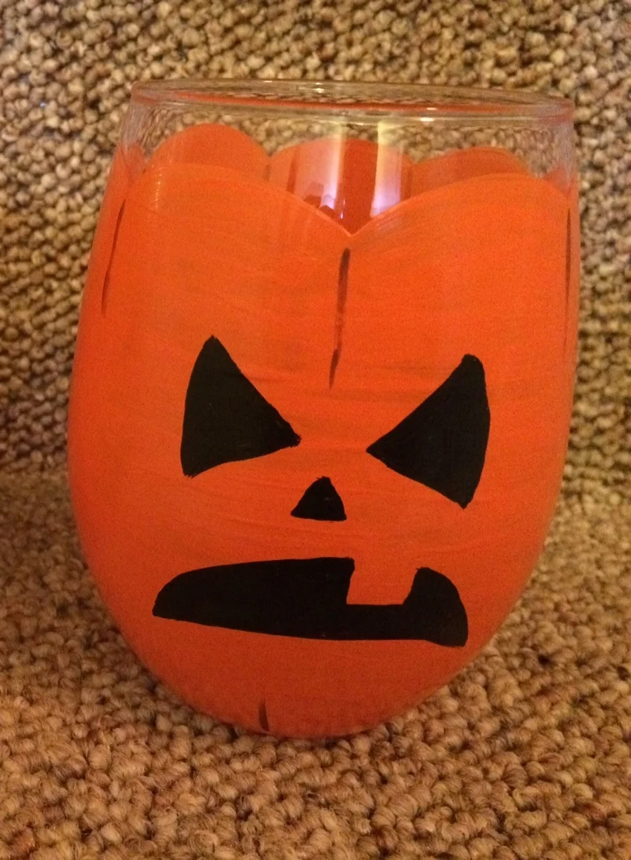 Jack-o-lantern stemless