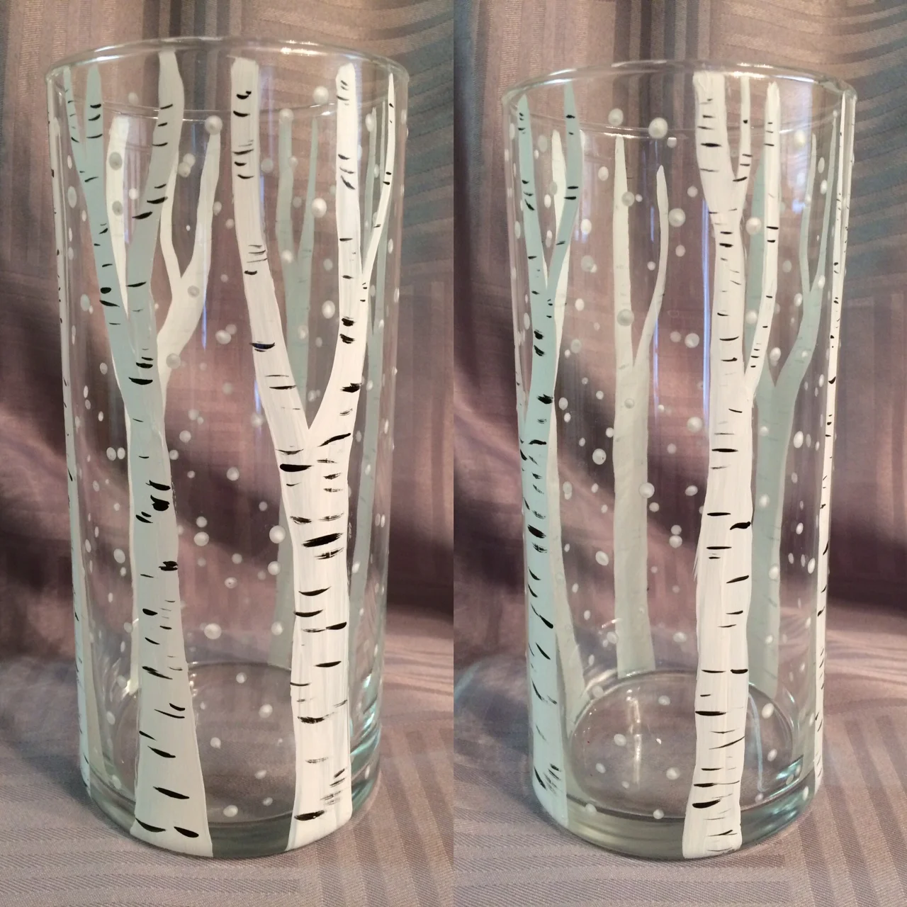 Birch Trees in Snow vase