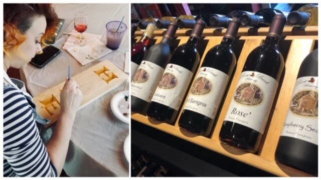 Spring Wood Sign &amp; Wine at Rose Bank Winery