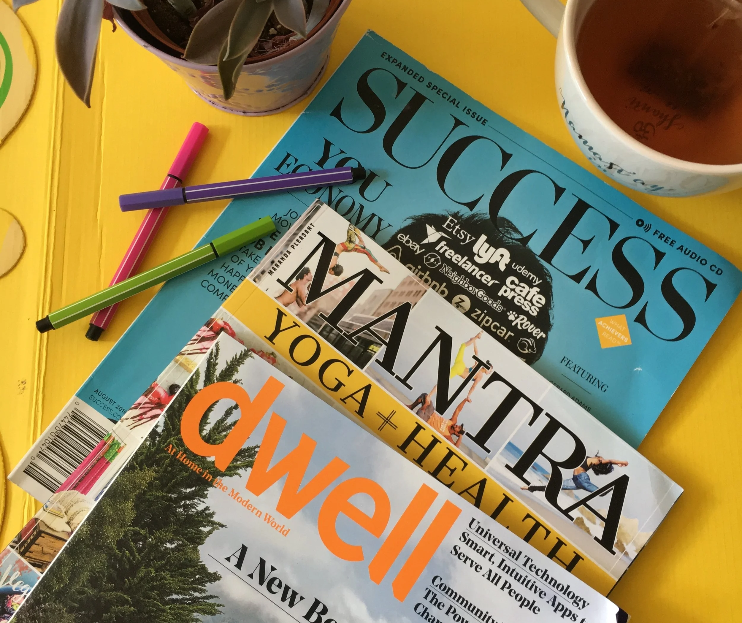 I love using yoga, home improvement, and business magazine. They align most with things that I want to accomplish. Always pick magazines that align with your interests as well as goals accomplishments.