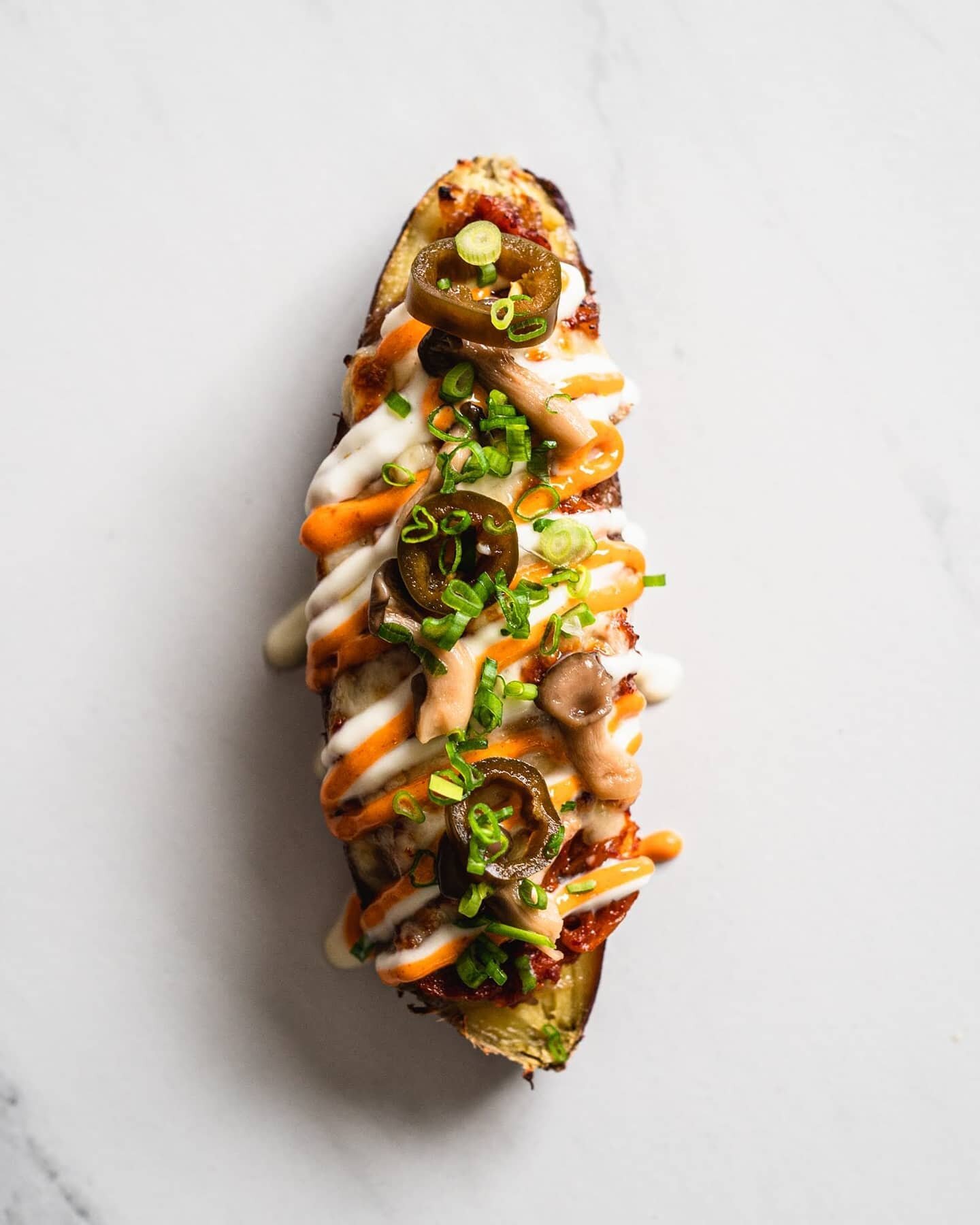 🍠 Loaded Korean sweet potatoes! 🍠
 
Imagine sweet potatoes with a molasses-y, almost chestnut-like sweetness, and a texture so soft it&rsquo;s akin to butter. And on top, it&rsquo;s loaded with kimchi, caramelised onions, and some stretchy, cheese-