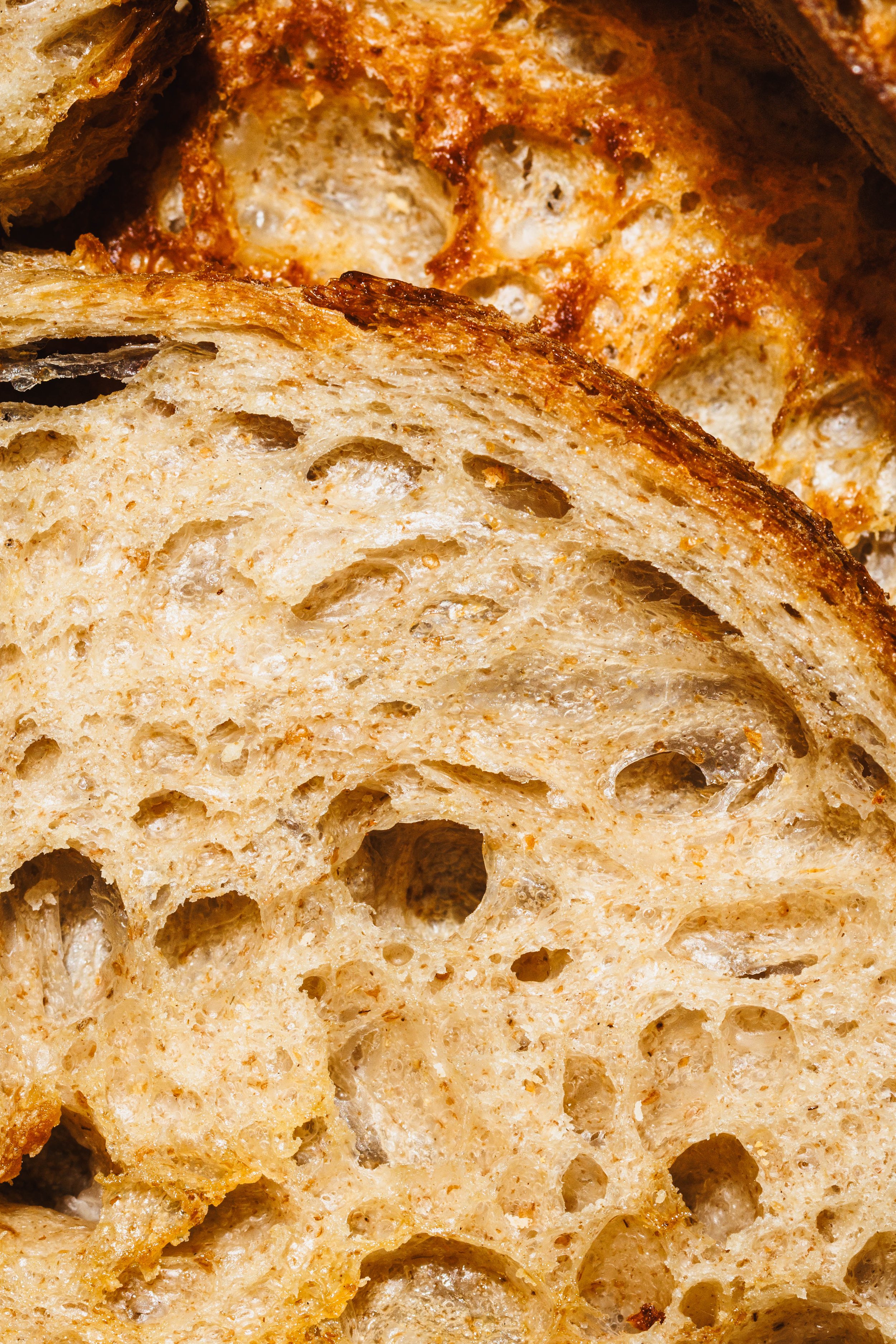 Commercial macro food photo of sourdough bread in San Diego. By Amy Carson.