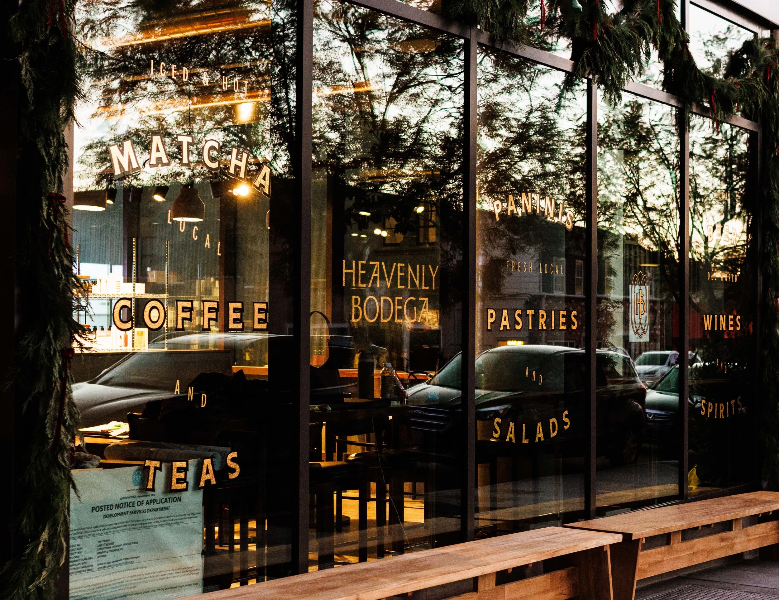 Commercial architectural photo of a cafe storefront in San Diego. By Amy Carson.