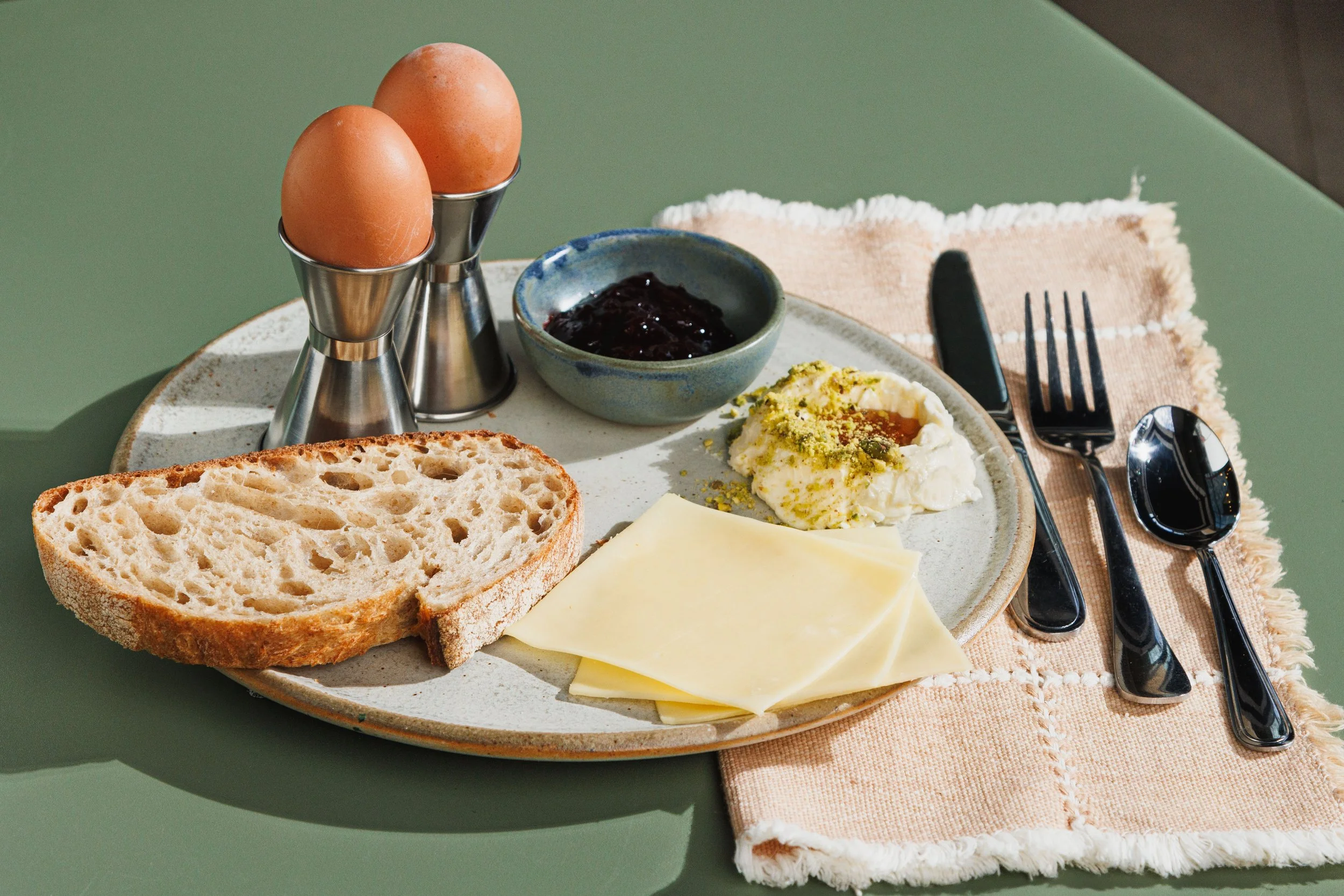 Commercial food photo of breakfast plate in a San Diego restaurant.