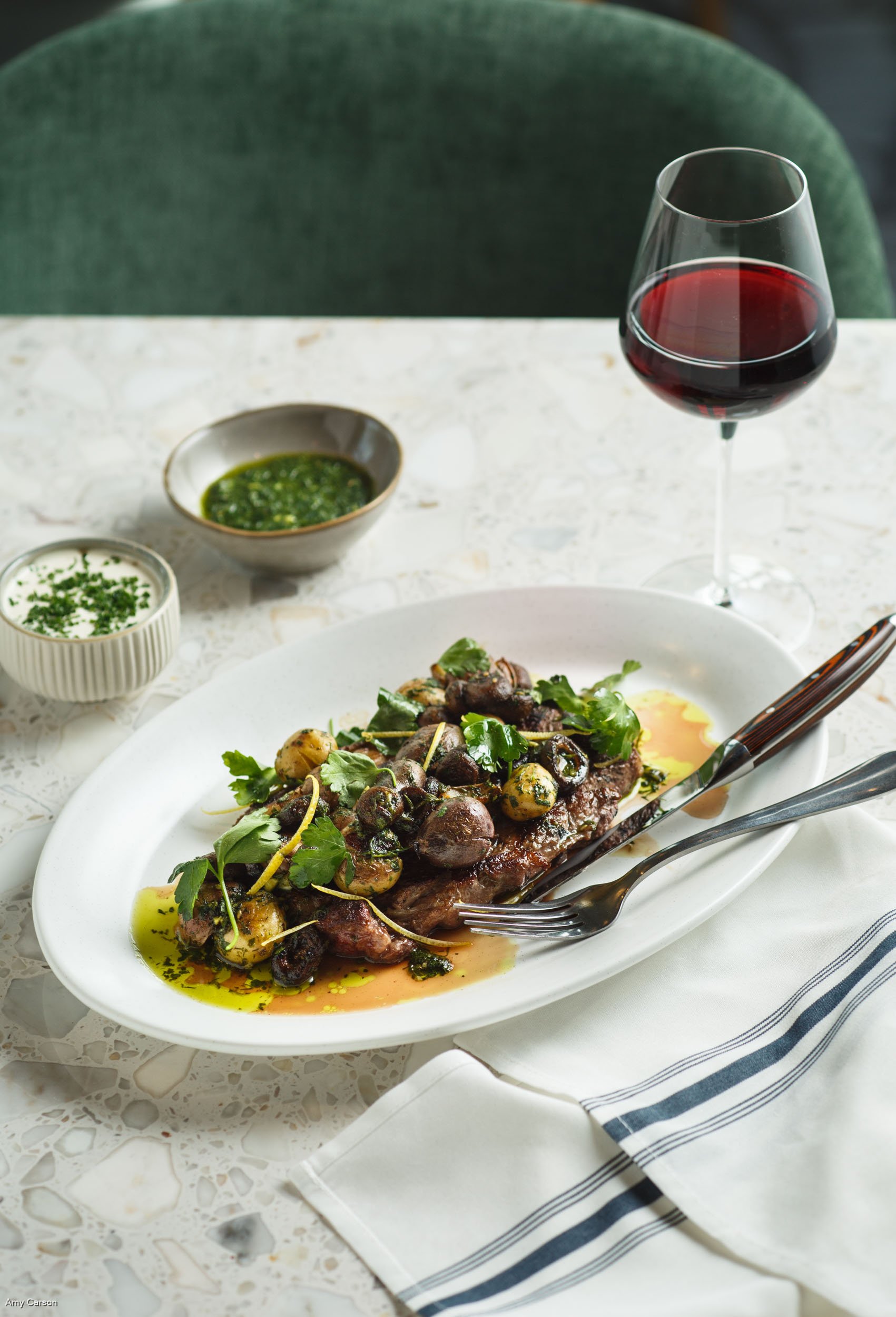 Commercial food photo for a fine dining restaurant. Shot by San Diego based food & hospitality photographer Amy Carson.