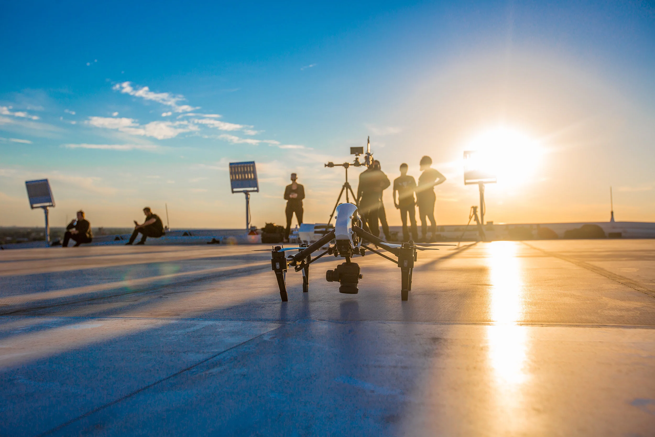Behind the Scenes Photograph by Chicago set photographer Rashad Anabtawi of DJI Drone