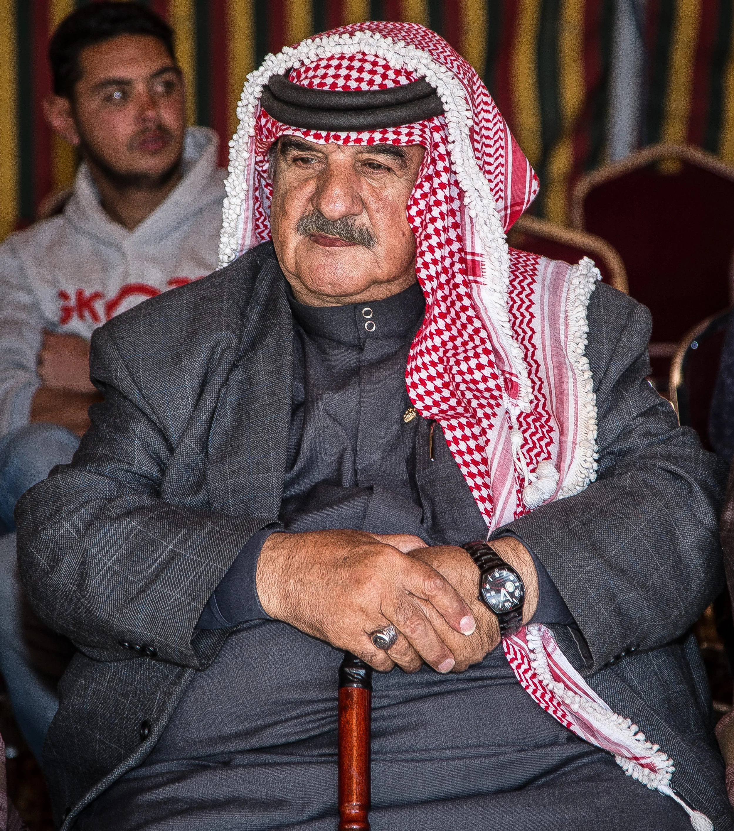 A Photograph of a member of the elderly in Ma'an watching the celebrations Photograph by Jordan Photographer Rashad Anabtawi