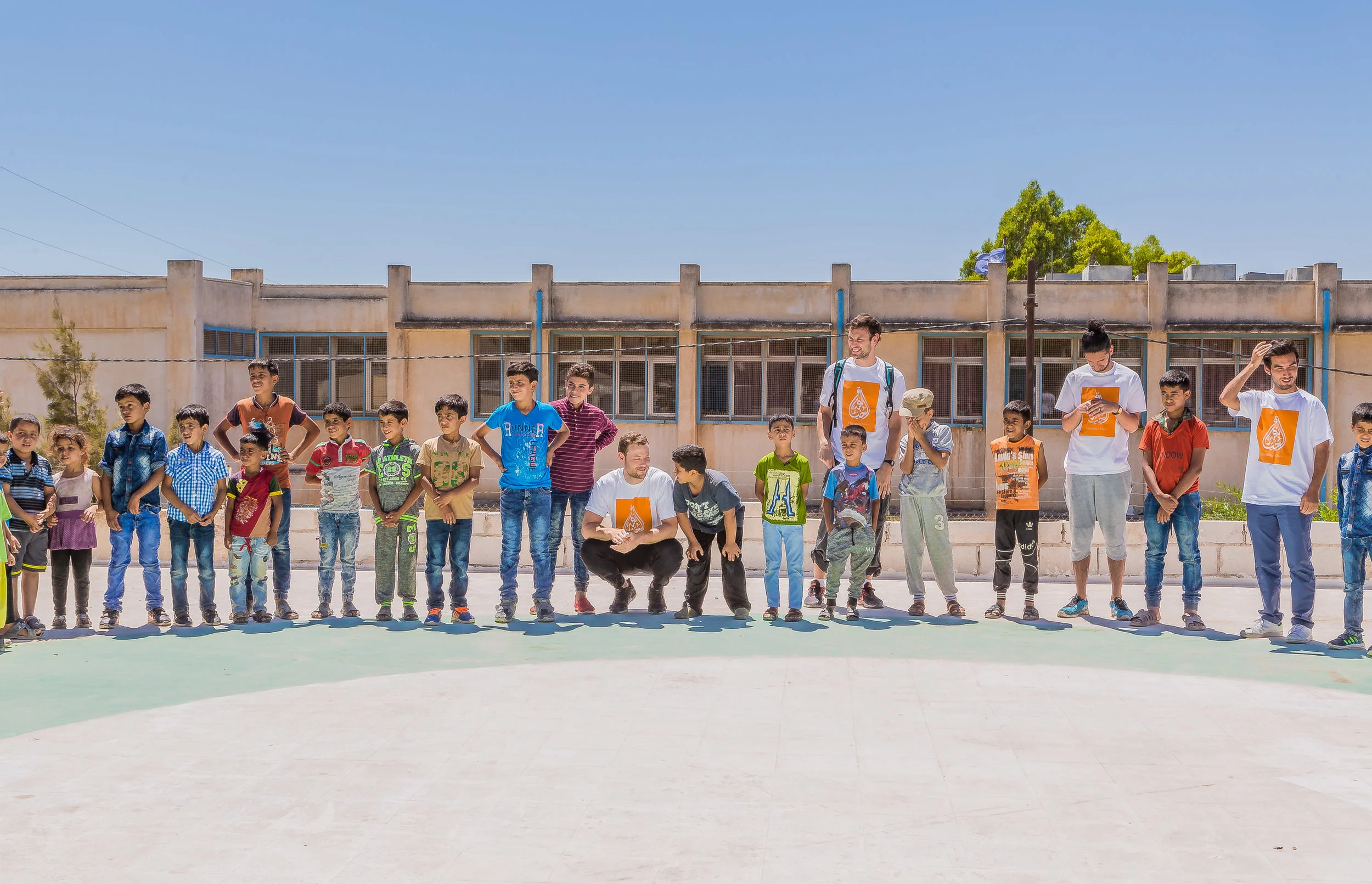 A Photograph of an educational event atop the education center in the gaza refugee camp Photograph by Rashad S Anabtawi