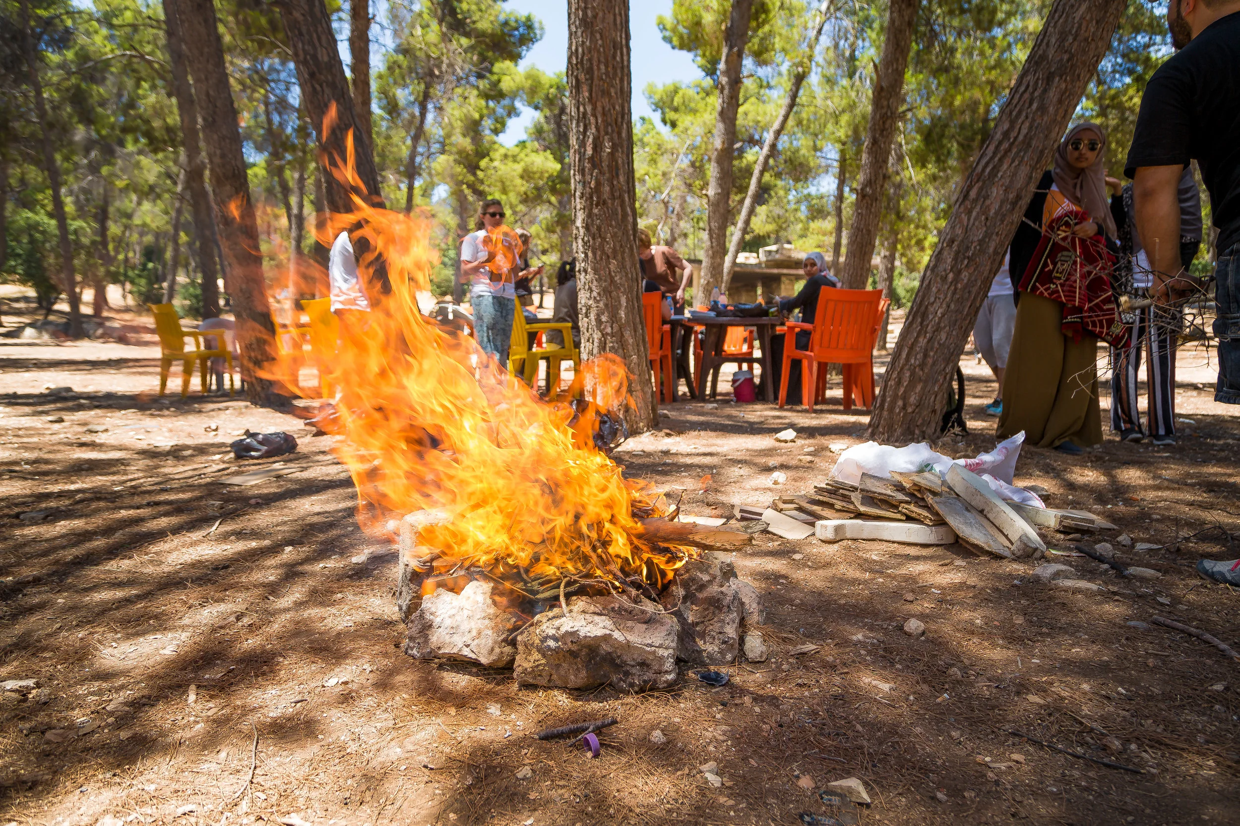 A Photograph by Rashad Anabtawi of the grill in the forest camp site