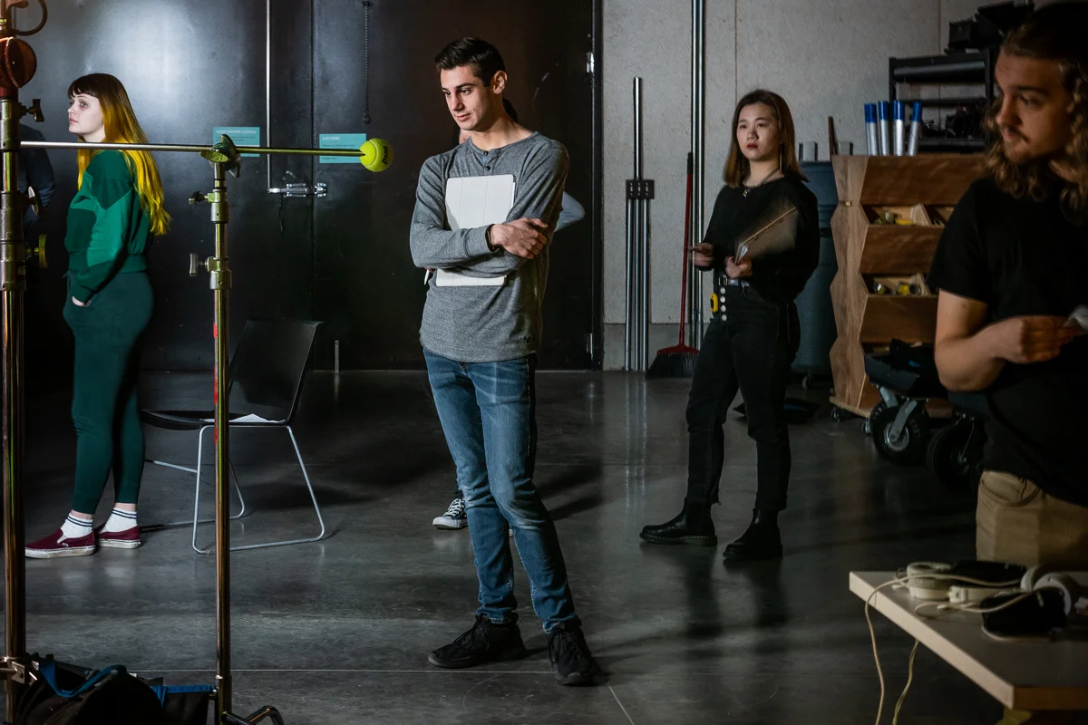 A candid Unit Still Photograph by Chicago Set Photographer Rashad Anabtawi of the Assistant Director and crew