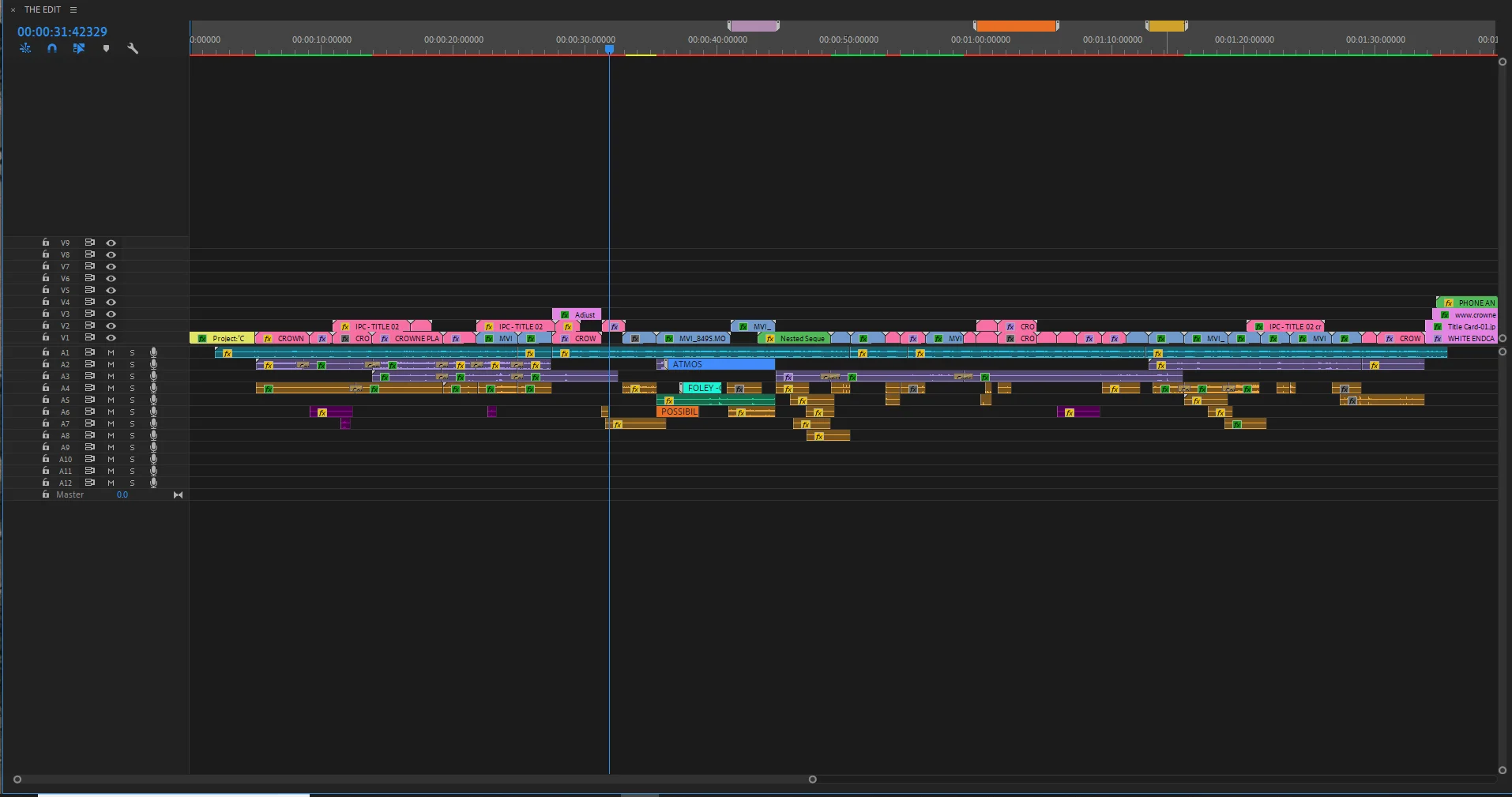 Editor Rashad Anabtawi Premier Pro Project Master Timeline