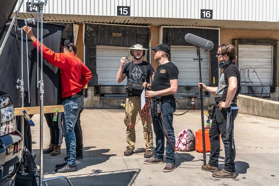 Candid Unit Still photograph of the Sound Department by Chicago Unit Still Photographer Rashad Anabtawi
