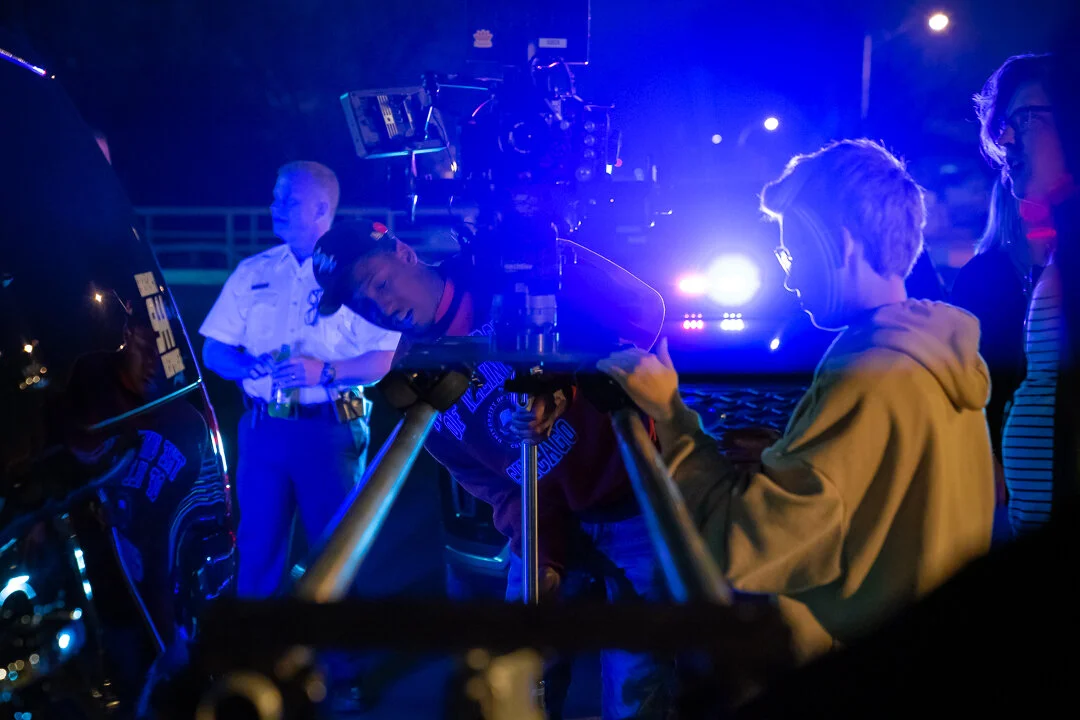 Behind the Scene Image by Chicago Unit Still Photographer Rashad Anabtawi of the Camera Crew setting up the shot
