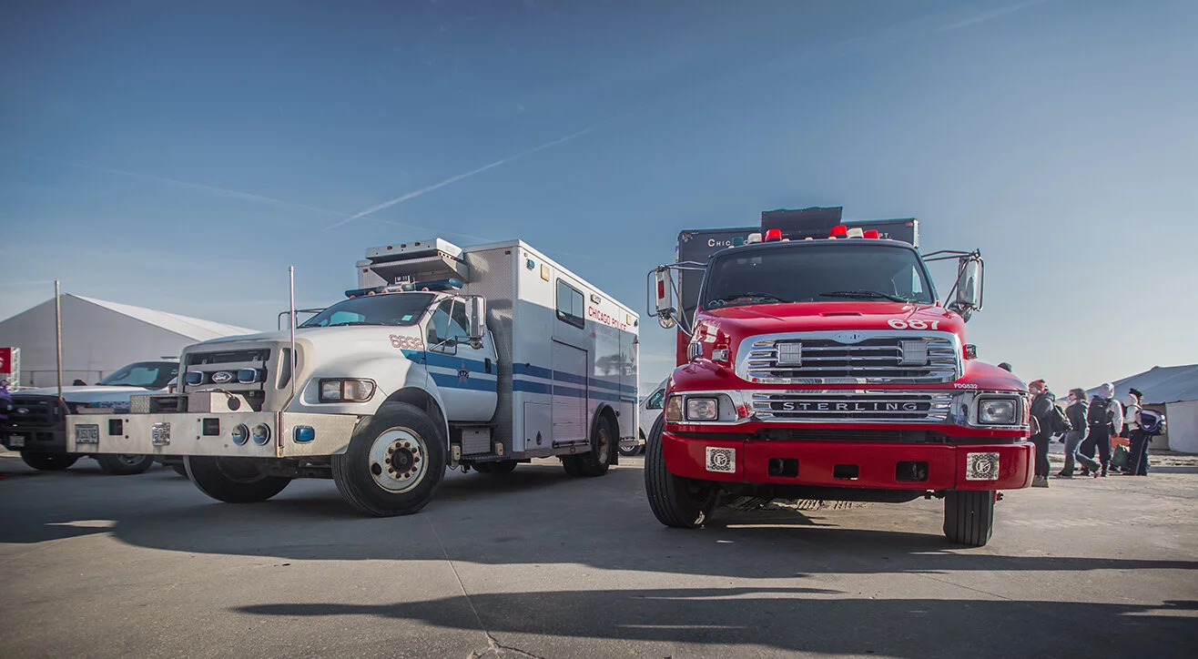 Photograph of The 2017 Chicago Polar Plunge fire department and police department by Chicago Photographer Rashad Anabtawi