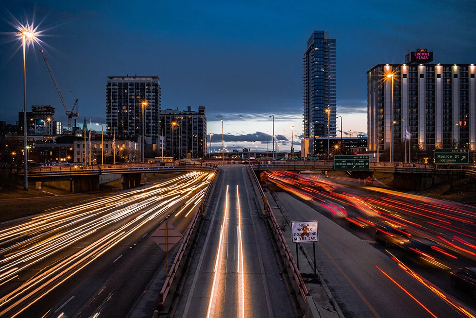 Long Exposure Photograph of a Highway in the Chicago Loop By Chicago Photographer Rashad Anabtawi.jpg