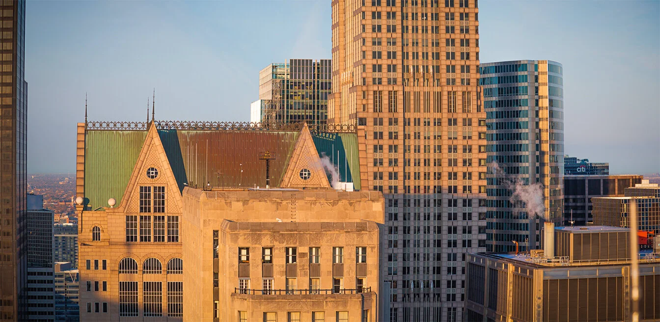 Candid Urban Photograph of Chicago from above a dawn by Chicago Photographer Rashad Anabtawi