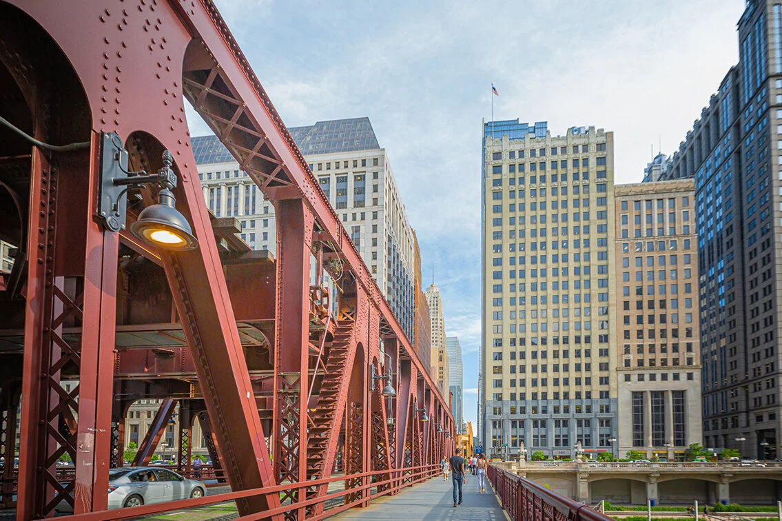 Photograph of the Bridge over the Chicago river by Chicago Photographer Rashad Anabtawi