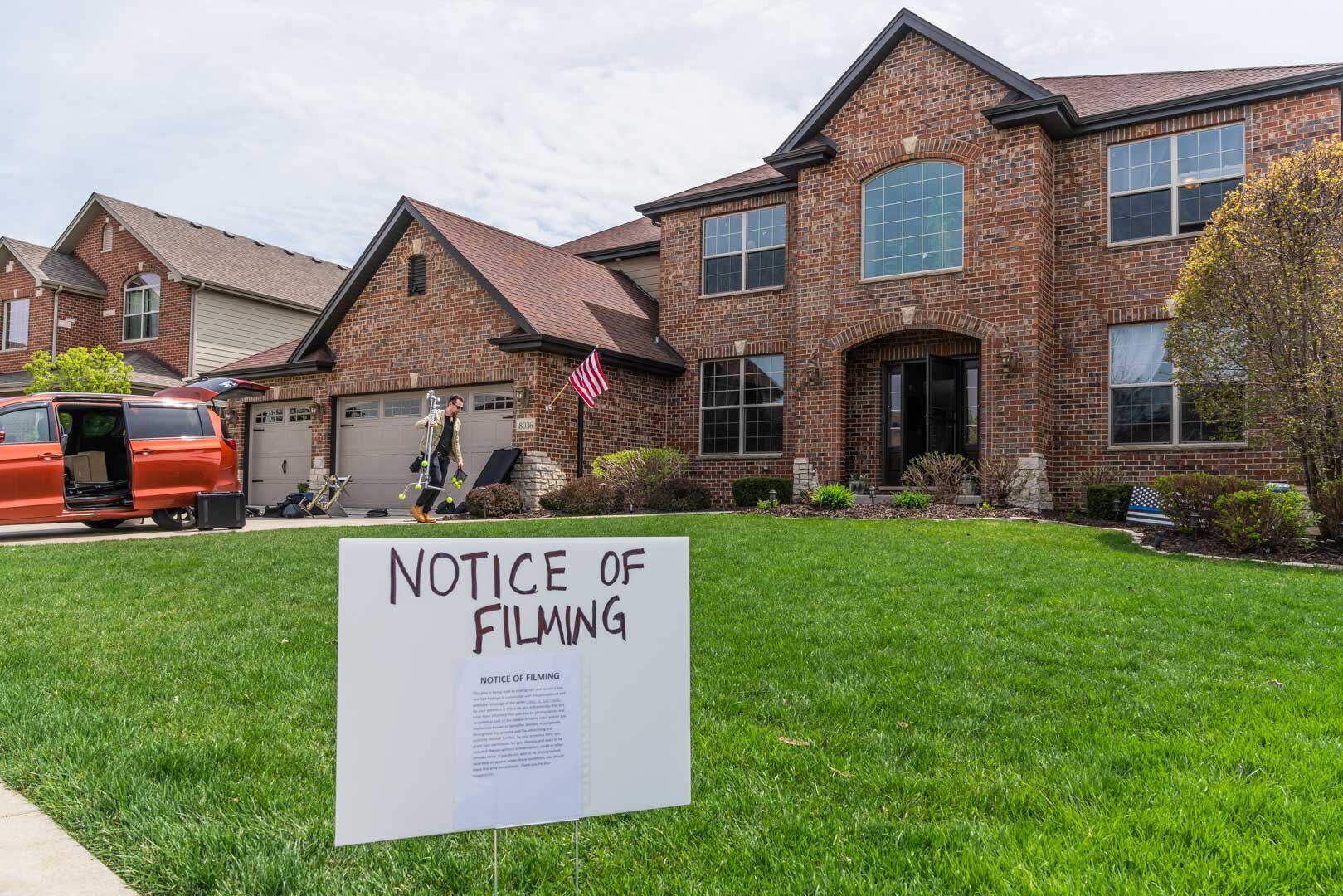 A Unit Still Photograph by Chicago Set Photographer Rashd Anabtawi of the Location and the notice of filming