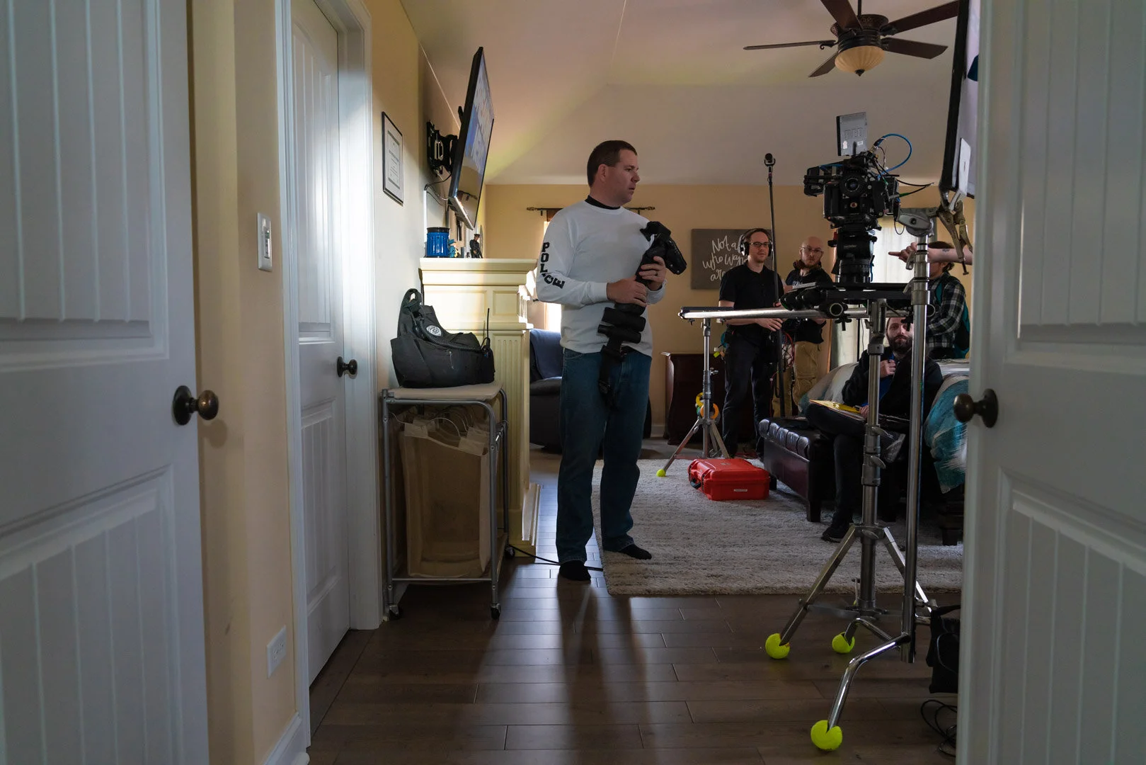 Wide Set Photograph of the first shot of the day by Chicago Unit Stills Photographer Rashad Anabtawi