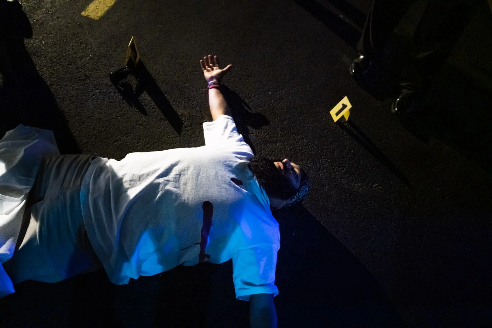 Production Still by Chicago Set Photographer Rashad Anabtawi of a crime scene photograph
